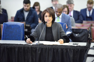 State Rep. Lisa Hernandez speaking in committee