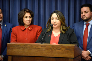 Rep. Ramirez speaking at a press conference