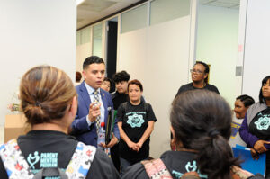 Rep. Ortiz speaking to advocates