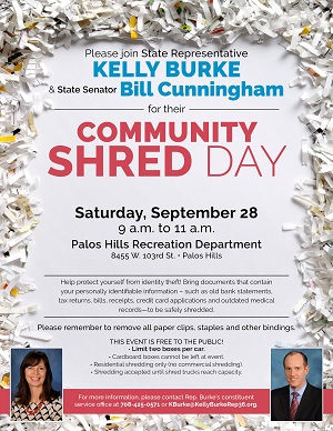 Community Shred Day Scheduled for Sept. 28, Hosted by Rep. Burke, Sen. Cunningham