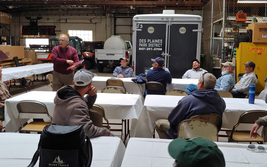 Moylan Presents Certificates to Des Plaines Park District Employees for new Centennial Park