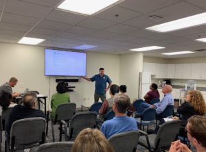 At State Rep. Sam Yingling's property tax relief event, Assessor Charlie Mullin provides information on how residents can appeal their property values