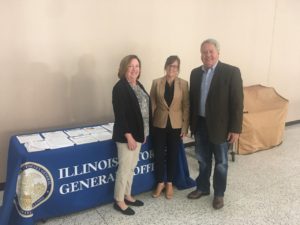 Rep. Hoffman, right, is shown pictured with Rep. Bristow, left, and Rep. Stuart, middle, at their recent senior fraud prevention seminar.